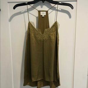 Cami NYC Green Asymmetrical Embellished Camisole